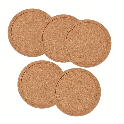Untersetzer aus Holz für Getränke, natürliches Material, runde Kaffeetassen-Matten, feuchtigkeitsabsorbierend, erhältlich in 5/10/20 Stück (5 Stück) von Oceanlend