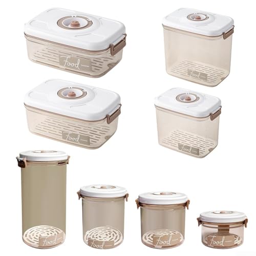 Vakuum-Aufbewahrungsbox für Lebensmittel mit auslaufsicherem Dichtungsring, kompatibel mit Vakuumpumpe, um Lebensmittel frisch zu halten und vor Staub und Insekten zu schützen (rund 2,3 l) von Oceanlend