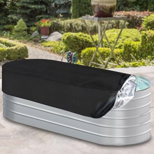 Wasserfeste ovale Poolabdeckung, 420D Oxford-Tuch, Outdoor-Eisbad-Abdeckung mit verstellbarem Kordelzug, reißfester Wassertankschutz, UV-Schutz Außenbereich staubdichte Poolabdeckung(180 x 60 x 30 cm) von Oceanlend