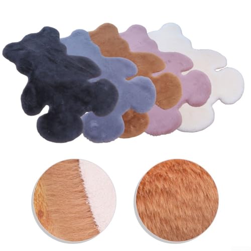 Weicher dekorativer Teppich in Bärenform, perfekt für den Einsatz als Entspannungsort in jedem Raum des Hauses (Beige Weiß) von Oceanlend