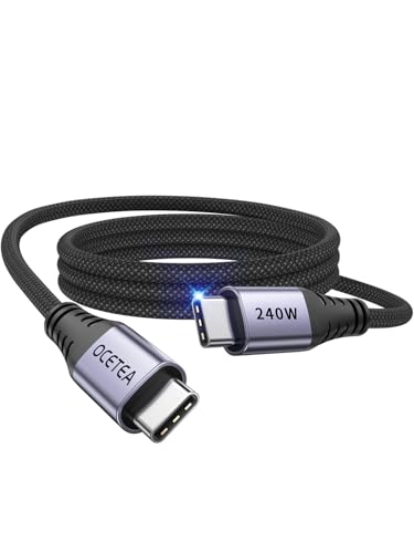 Ocetea 240W USB C auf USB C Kabel Lang, PD3.1 USB C Schnellladekabel USBC to USBC Ladekabel Kompatibel mit iPhone 16 15 Pro Max, MacBook Pro Air, iPad Pro Air, Galaxy S24 S23, Pixel (3M) von Ocetea