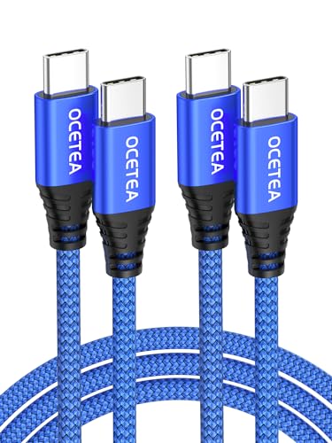 Ocetea USB C auf USB C Kabel [2Stück 1M], 60W USB C Ladekabel 20V/3A USB C PD Schnellladekabel Kompatibel mit iPhone 15/15 Pro/15 Pro Max, MacBook Pro Air, iPad Pro Air, Galaxy S24 S23, Pixel von Ocetea