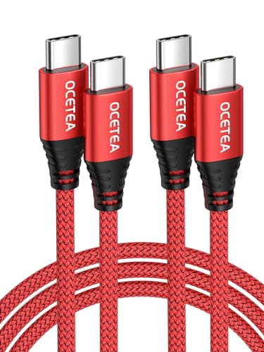 Ocetea USB C auf USB C Kabel [2Stück 1M], 60W USB C Ladekabel 20V/3A USB C PD Schnellladekabel Kompatibel mit iPhone 15/15 Pro/15 Pro Max, MacBook Pro Air, iPad Pro Air, Galaxy S24 S23, Pixel von Ocetea