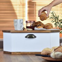 Eckbrotkasten, Moderner Weißer Holzbrotkasten Im Landhausstil, Platzsparender Brotkasten Für Die Küchentheke, Rustikale Brotaufbewahrung Eckbrotkasten, Moderner Weißer Holzbrotkasten Im Landhausstil, Platzsparender Brotkasten Für Die Küchentheke, Rustikale Brotaufbewahrung von Ochichco