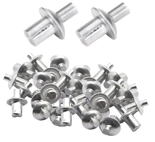 Aluminium-Kernnieten mit rundem Kopf, Spreiznieten aus Aluminium, Aluminium-Antriebsnieten, Blindniete, Nieten-Set zur Befestigung von Metall, Kunststoff, Holz und anderen Materialien (100pcs) von Ocilenya