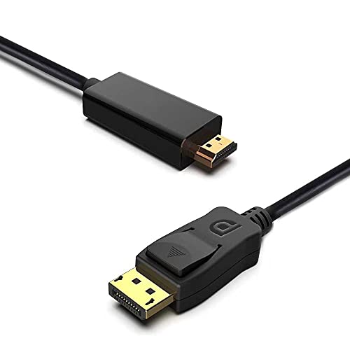 OcioDual 1,8m Displayport Kabel (DP) auf HDTV Schwarz Ultra 4K Full HD 1080p DP Male zu Male für PC TV Beamer Grafikkarten von OcioDual