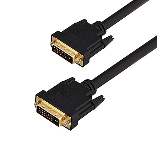 OcioDual DVI-D DL M-M 1,5m Kabel 24+1 2K Full HD Vergoldet Schwarz für PC Laptop Monitor Dual Link Monitorkabel Video Cable von OcioDual