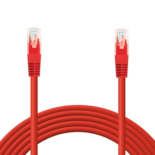 OcioDual Ethernet-Kabel Cat.6 von 3m AWG24 UTP-Netzwerkkabel Rot 1 Gbit/s 250 MHz mit RJ45-Anschluss, Kompatibel mit PC PS5 PS4 XBOX X/S TV BOX ROUTER NAS Server Cat.5 und Cat.5e von OcioDual