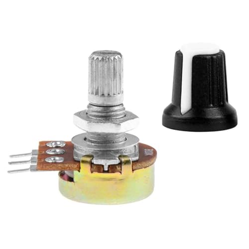 OcioDual Potentiometer Dreh Poti B10K 10K Ohm Linear+ Weiss Cap für Raspberry Robot von OcioDual