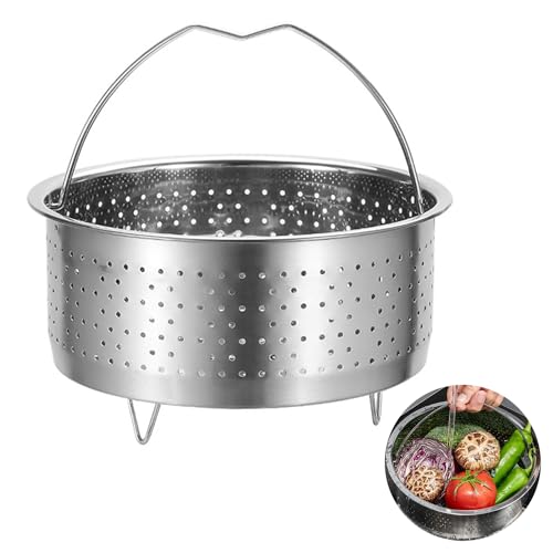 Ockyunoo Edelstahl Dampfgarer DäMpfeinsatz, Ersatz Steamer Basket, Edelstahl Dampfkorb Einsatzkorb, Einsatz mit Griff Dampfgarer, Gemüsedämpfer Fisch Steamer Zubehör, für Gemüse Fisch Fleisch von Ockyunoo