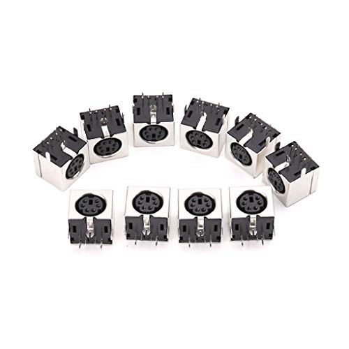 Lijun 10pcs Mini 6-polige DIN-Buchsenanschlüsse PS/2 Buchse PCB Lötanschluss PC Maus Kabel für PC-Maus verbinden von Lijun