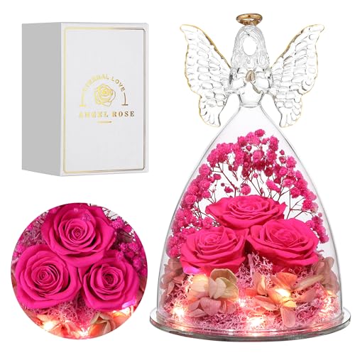 Ocosy Muttertagsrosen Geschenke für Sie, große Engelsrosen Geschenke für Frauen, für immer echte Rosen in Figuren, Wächter mit Rosen Blume, Hot Pink Ocosy Muttertagsrosen Geschenke für Sie, große Engelsrosen Geschenke für Frauen, für immer echte Rosen in Figuren, Wächter mit Rosen Blume, Hot Pink von Ocosy