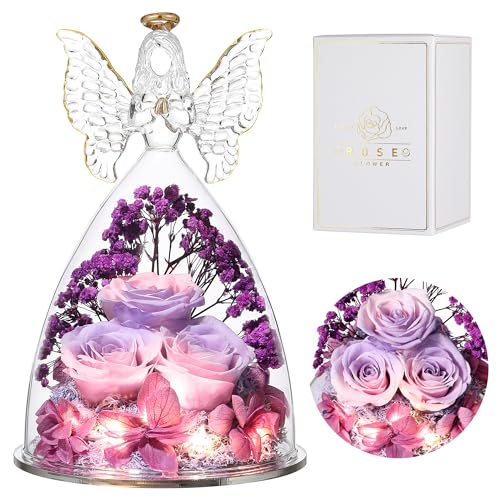 Ocosy Muttertagsrosen Geschenke für Sie - Große Engel Rose Geschenke für Frauen, für Immer echte Rosen in Figuren, Wächter mit Rosen Blume, RosaLila Ocosy Muttertagsrosen Geschenke für Sie - Große Engel Rose Geschenke für Frauen, für Immer echte Rosen in Figuren, Wächter mit Rosen Blume, RosaLila von Ocosy