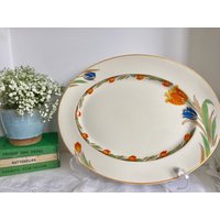 Art Déco. Myott. Servierplatte Von Staffordshire. Tulpe Verziert von Ocovintage