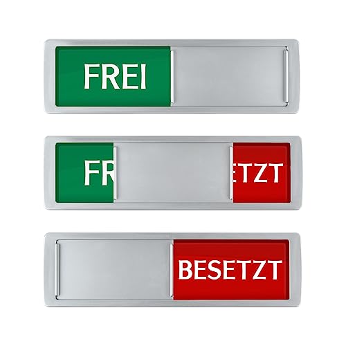 FREI BESETZT Schilder Schiebeschilder, 17.8 x 5.2cm Frei Besetzt Toilette Schilder Zeichen mit Schieber, Besetztschild für Wartezimmer Besprechungsräume Raumstatus Raumschild, Silver FREI BESETZT Schilder Schiebeschilder, 17.8 x 5.2cm Frei Besetzt Toilette Schilder Zeichen mit Schieber, Besetztschild für Wartezimmer Besprechungsräume Raumstatus Raumschild, Silver von OctBird