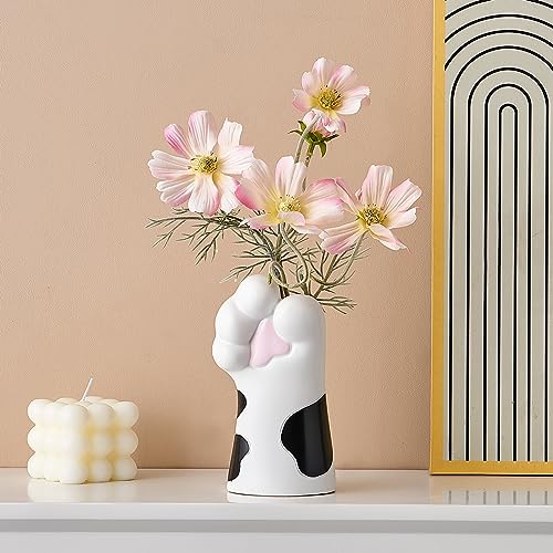 Katzenkrallenvasen Schwarz und Weiß Vasen Niedliche Vase für Wohnkultur, Moderne Kunst Blumenvase Tischdekoration, Einzigartige Vasen für Wohnzimmer Schlafzimmer Büro Schreibtisch Regal von Octdays