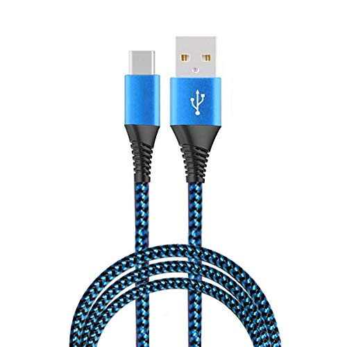 Octelect Premium Cord USB-C auf USB 2.0 Extra langes USB C Kabel 3M Nylon doppelt-geflochten USB-A zu USB-C Durable Nylon Supercharge USB C Ladekabel typ c (Blau) von Ewbob