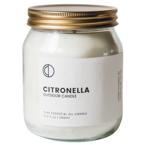 OCTO Citronella Candle Kerze Outdoor 300 ml 60h | ätherische Öle Duftkerze im Glas, 100% natürliches Sojawachs für Zuhause, Garten, Camping, Patic, Reisen, Grillen von Octō