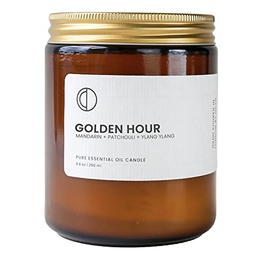 OCTŌ Golden Hour Mandarine + Patschuli | Duftkerze Mit ätherischen Ölen und Sojawachs, 250 ml von Octō