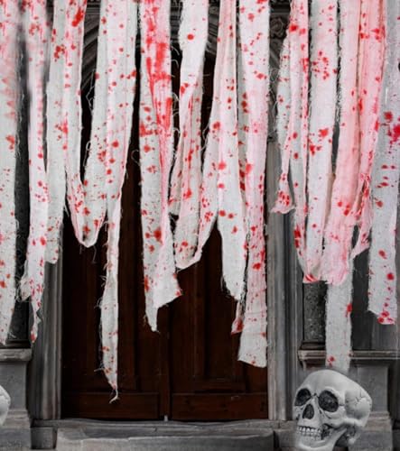 Bende Decorative di Halloween, 3 * 10 metri, Octonyluck 30M Halloween Gruseliges Bluttuch, gruseliges Gruseliges Tuch mit Blutigen Drucken, Gruseliges Stoffblutstreifen-Tuch Bende Decorative di Halloween, 3 * 10 metri, Octonyluck 30M Halloween Gruseliges Bluttuch, gruseliges Gruseliges Tuch mit Blutigen Drucken, Gruseliges Stoffblutstreifen-Tuch von Octonyluck