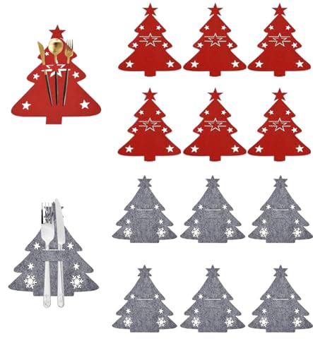 12 Stück Weihnachtsbaum Besteckhalter, Filz Weihnachtsbaumbesteckhalter, Weihnachten Bestecktasche Weihnachten Tischdeko Bestecktasche Besteckbeutel Für Weihnachten Deko 12 Stück Weihnachtsbaum Besteckhalter, Filz Weihnachtsbaumbesteckhalter, Weihnachten Bestecktasche Weihnachten Tischdeko Bestecktasche Besteckbeutel Für Weihnachten Deko von Octonyluck