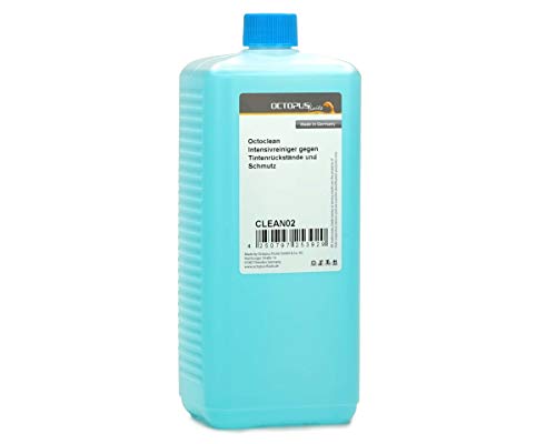 Octoclean ist Ihr Intensivreiniger gegen Tintenverschmutzungen, Farbstoffe bzw. Farbpigmente auf allen Oberflächen, universell einsetzbar 1000ml, (1L), non-OEM von Octopus Fluids