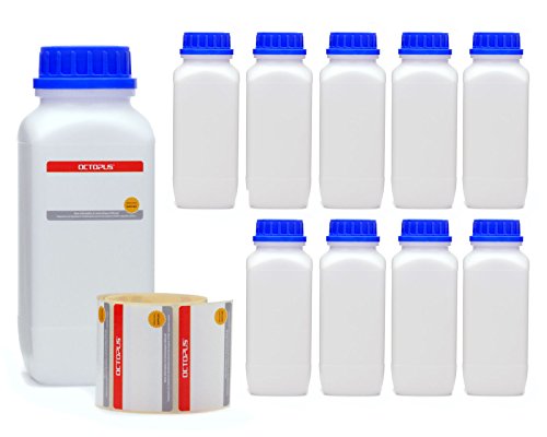 Octopus 10x 1000 ml Weithals-Flaschen mit Schraubverschluß, Chemiekalienflaschen, Laborflaschen mit Deckel als Aufbewahrungsbehälter für Labor, Küche oder Hobby Octopus 10x 1000 ml Weithals-Flaschen mit Schraubverschluß, Chemiekalienflaschen, Laborflaschen mit Deckel als Aufbewahrungsbehälter für Labor, Küche oder Hobby von Octopus