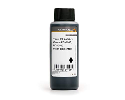 250ml Nachfülltinte, Druckertinte kompatibel für Canon PGI-1500, PGI-2500 Druckerpatronen schwarz, für Canon Maxify IB 4000, IB 4050, MB 2000, MB 2050, MB 2300, MB 2350, MB 5000, MB 5050, MB 5300, MB 5350 , kein OEM von Octopus