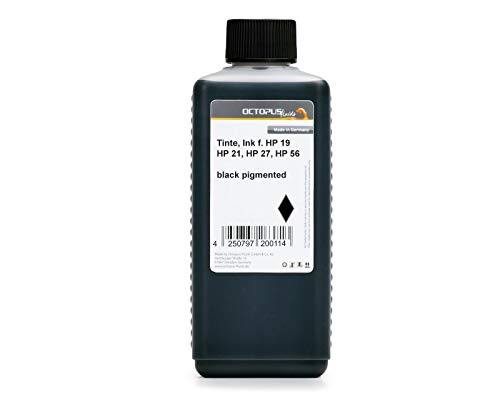 250ml Nachfülltinte kompatibel für HP 19, 21, 27, 56 Druckerpatronen, Tintenpatronen schwarz pigmentiert, 250ml, Non-OEM von Octopus