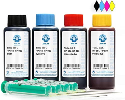 Octopus 4X 100 ml Pure Ink Druckertinte kompatibel für HP 300, 364, 920 Druckerpatronen, Druckertinte für HP Deskjet 3070 A, 3070, 3520, 3521, 3522, 3524, D 1600, D 1658, D 1660 u.a. (No OEM) von Octopus