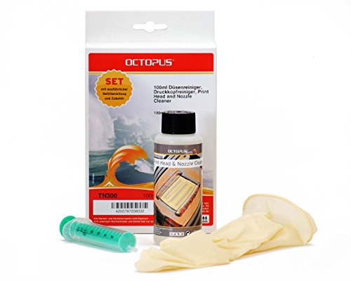 Octopus Düsenreiniger, Druckkopfreiniger kompatibel zum Reinigen Aller Druckköpfe der Drucker Epson, Lexmark, Canon, Brother, HP, Kodak und Samsung, 100ml von Octopus