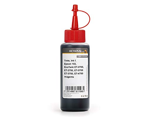 Nachfülltinte kompatibel für Epson 102, EcoTank ET-2700, ET-2750, ET-3700, ET-3750, ET-4750 Magenta (Non OEM) 250 ml von Octopus