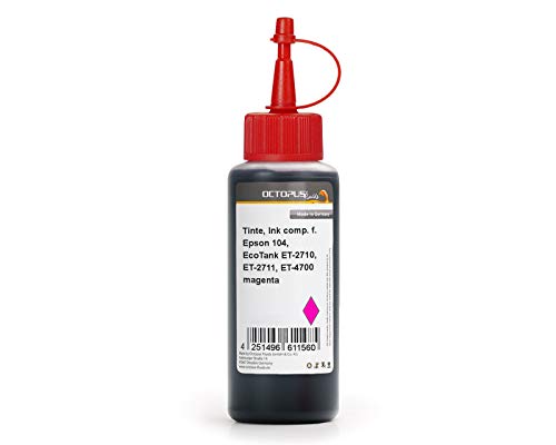 Octopus Nachfülltinte kompatibel für Epson 104, EcoTank ET-2710, ET-2711, ET-4700 Magenta (Non OEM) 100 ml von Octopus