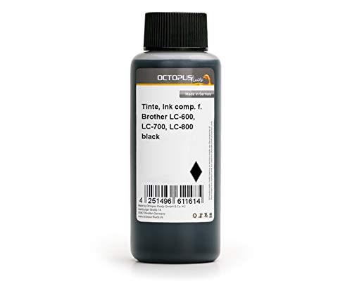 Octopus 100ml Druckertinte, Nachfülltinte kompatibel für Epson T1281, T1291, T7011, T7021 Druckerpatronen, Farbe Schwarz (kein OEM) von Octopus