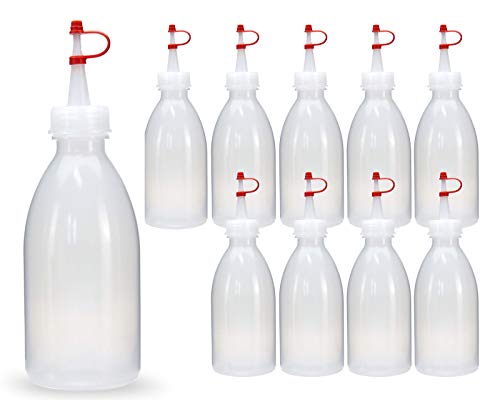 10x 250 ml LDPE Plastikflasche Quetschflasche Laborflasche Garnierflasche Kunststoffflasche Spritzflasche mit Dosierspitze bzw. Tropfverschluss für Küche, Labor oder Hobby von Octopus