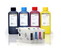 Octopus Fill In Patronen kompatibel für Brother LC-1220, LC-1240, LC-1280, DCP-J 525 W, MFC-J 625 DW, MFC-J 835 DW, MFC-J 6710 DW incl. 4x250ml Fluids-Tinte, Non-OEM von Octopus