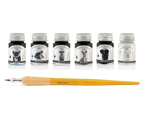 Write and Draw Ink Set BASIC GREY, Schreib- und Zeichentusche, 6 x 10 ml mit Schreibfeder Write and Draw Ink Set BASIC GREY, Schreib- und Zeichentusche, 6 x 10 ml mit Schreibfeder von Octopus