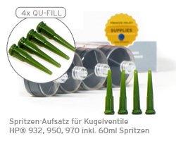 QU-Fill Spritzen-Aufsatz für Kugelventil Refill kompatibel für HP 932, 933, 950, 951, 953, 970, 971, 980 usw, 4 Stück incl. 60ml Spritzen, von Octopus