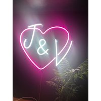 Initialen Led Neon Schild - Licht Raum Interior Design Wand Kunst Dekor Herz Hochzeit von OctopusNeon