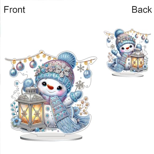 2D Flat Snowman Print DIY Desktop Art Kits for Home Office Dekor (CN463) von Ocuuer