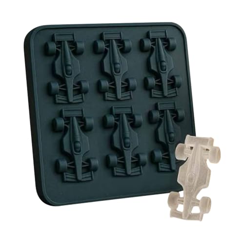 3D-Formel Rennwagen Silikonform mit 6-Cavity-Autobandwürfel for Süßigkeiten (schwarz) von Ocuuer