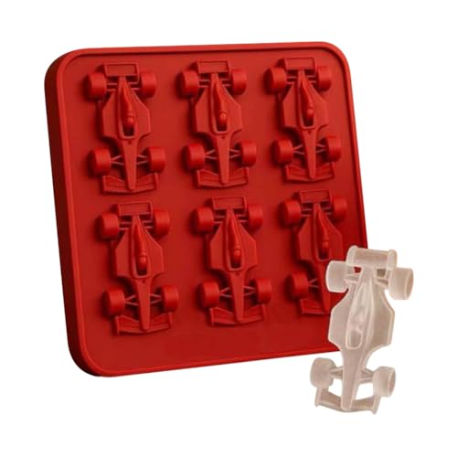 3D-Formel Rennwagen Silikonformen mit 6-Cavity-Autoband for Süßigkeiten (rot) von Ocuuer