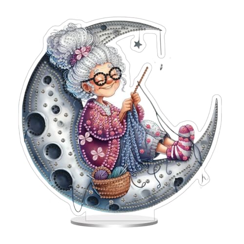 Acryl -Spezialform Altes Paar Diamant Malerei Tabletop Ornamente Kit Tisch Top Diamant Malerei Ornament Kits 5d Diam Art Tabletop Dekorationen for Home Office Decor (BT033) von Ocuuer