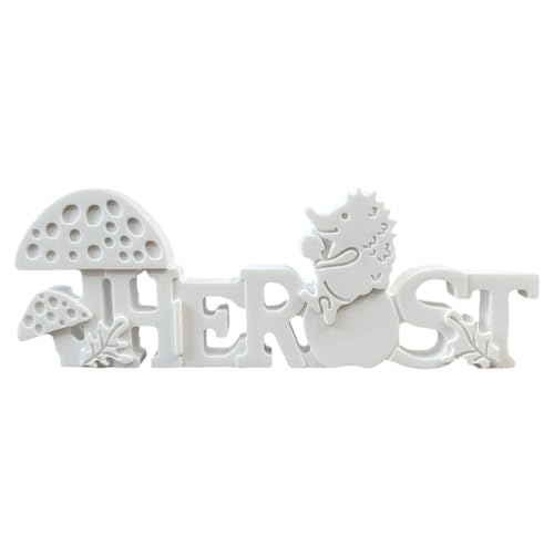 Herbst Hedgehog Silikonform Herbstbuchstaben Gipsform Gussform for Epoxidharzguss -Ton -Betonbetonputz von Ocuuer