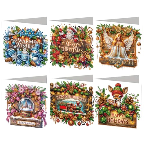 Ocuuer 6PCS DIY Frohe Weihnachten Art Grußkarten Glückwunsch Karten & Geschenk (IHK077) von Ocuuer