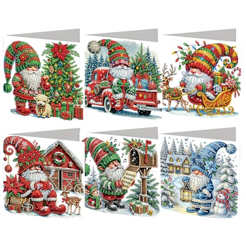 Ocuuer 6PCS DIY XMAS GNOME Art Grußkarten Glückwunschkarten und Geschenke (IHK075) von Ocuuer