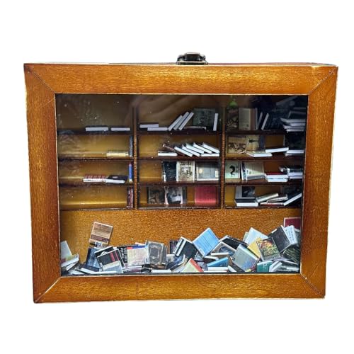 Ocuuer Schütteln Sie Ihre Angst Weg – Mini Anti-Angst-Holz-Bücherregal Vitrine zum Stressabbau, dekorative Miniatur-Holzbuchvitrine for Buchliebhaber von Ocuuer