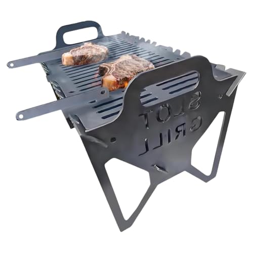 Zusammenklappbarer Grillgrill Grill Grill Dicke Edelstahl -Campinggrill (a) von Ocuuer