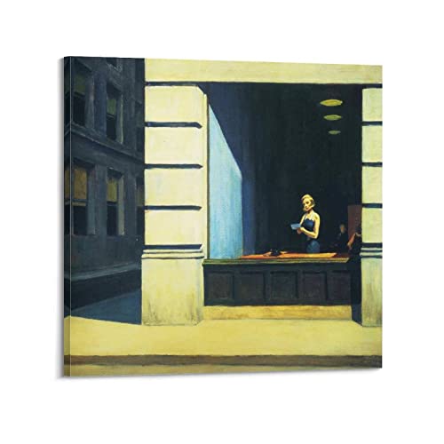 Edward Hopper Maler-Kunstwerk – (New York Office) Druckposter Bilddruck Wandkunst Gemälde Leinwand Kunstwerke Geschenkidee Raumästhetik 60 x 60 cm von OdDdot