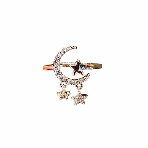 Klassische Luxus Zirkon Stern Mond Gold Offene Ringe Für Frauen Im Stil Design Lässiger Schmuck Party Ring Neue Trendige Pride Ringe von OdDdot